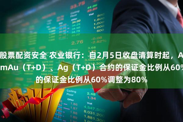 股票配资安全 农业银行：自2月5日收盘清算时起，Au（T+D）、mAu（T+D）、Ag（T+D）合约的保证金比例从60%调整为80%